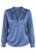 Vince Steel Blue Silk Blouse