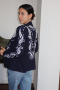 Blazer Azul Estampado de Escada
