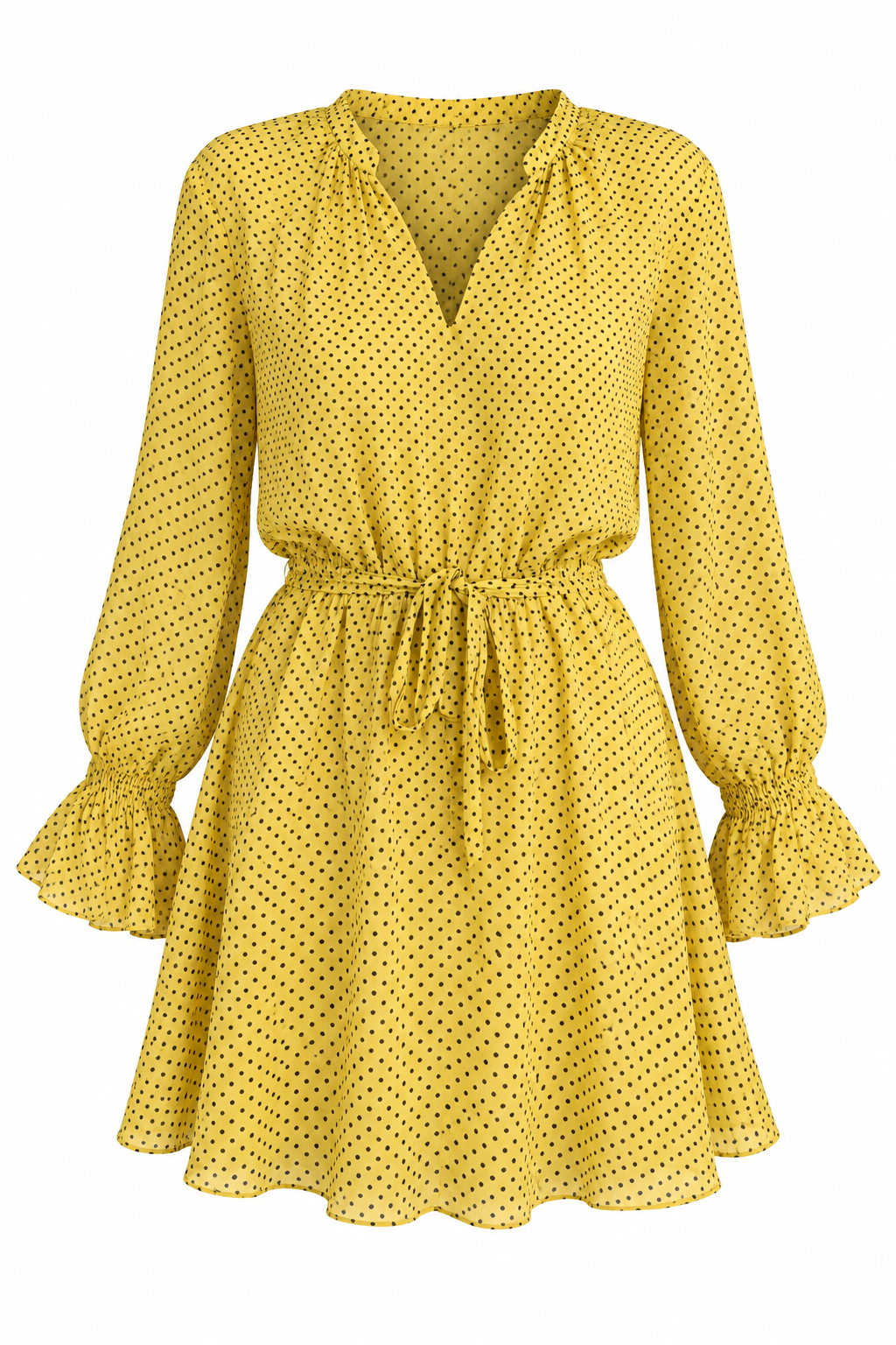 Joie Vestido Mini Amarillo de Lunares 
