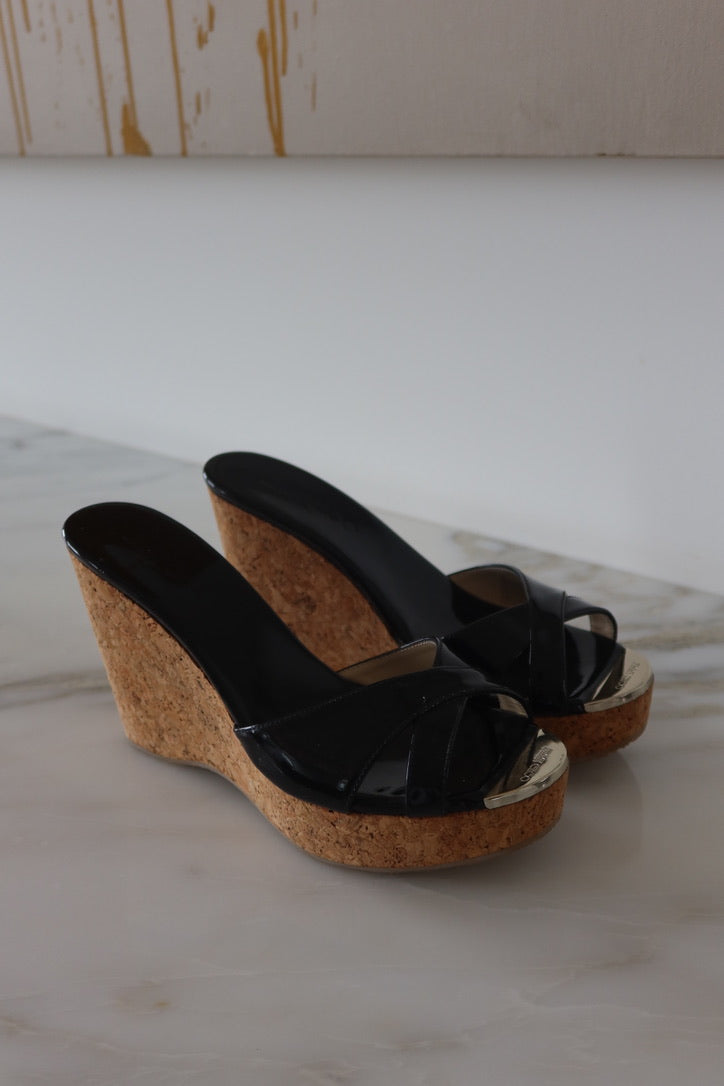 Wedges Negras de Corcho de Jimmy Choo