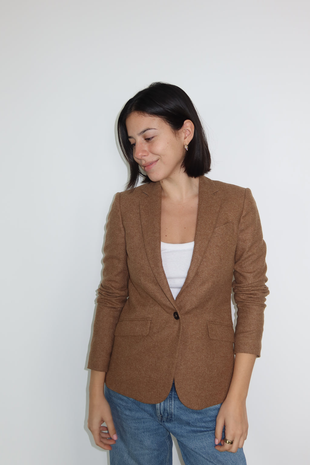 Massimo Dutti Blazer de Lana Camel