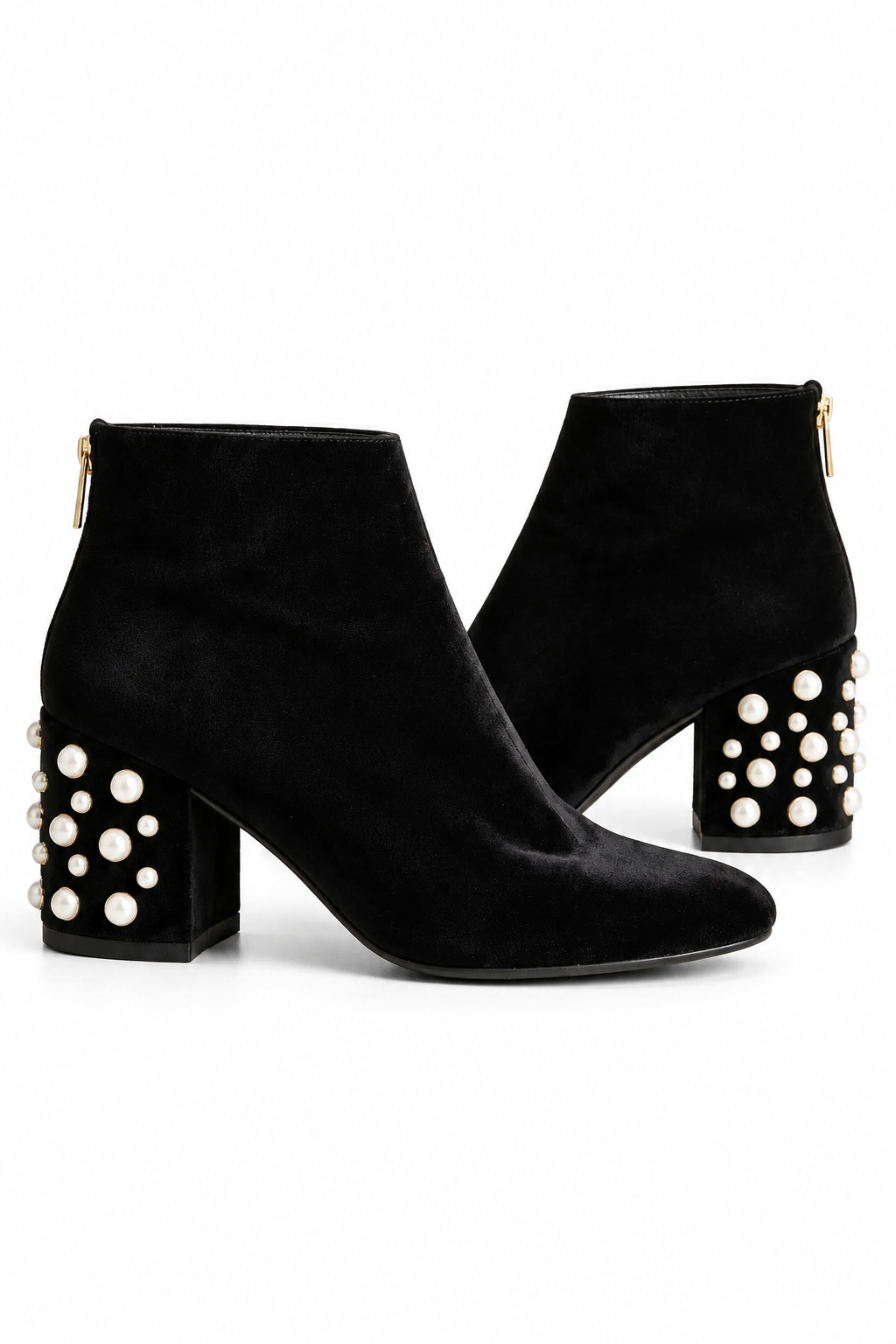 Stuart Weitzman Black Pearl Heel Ankle Boots
