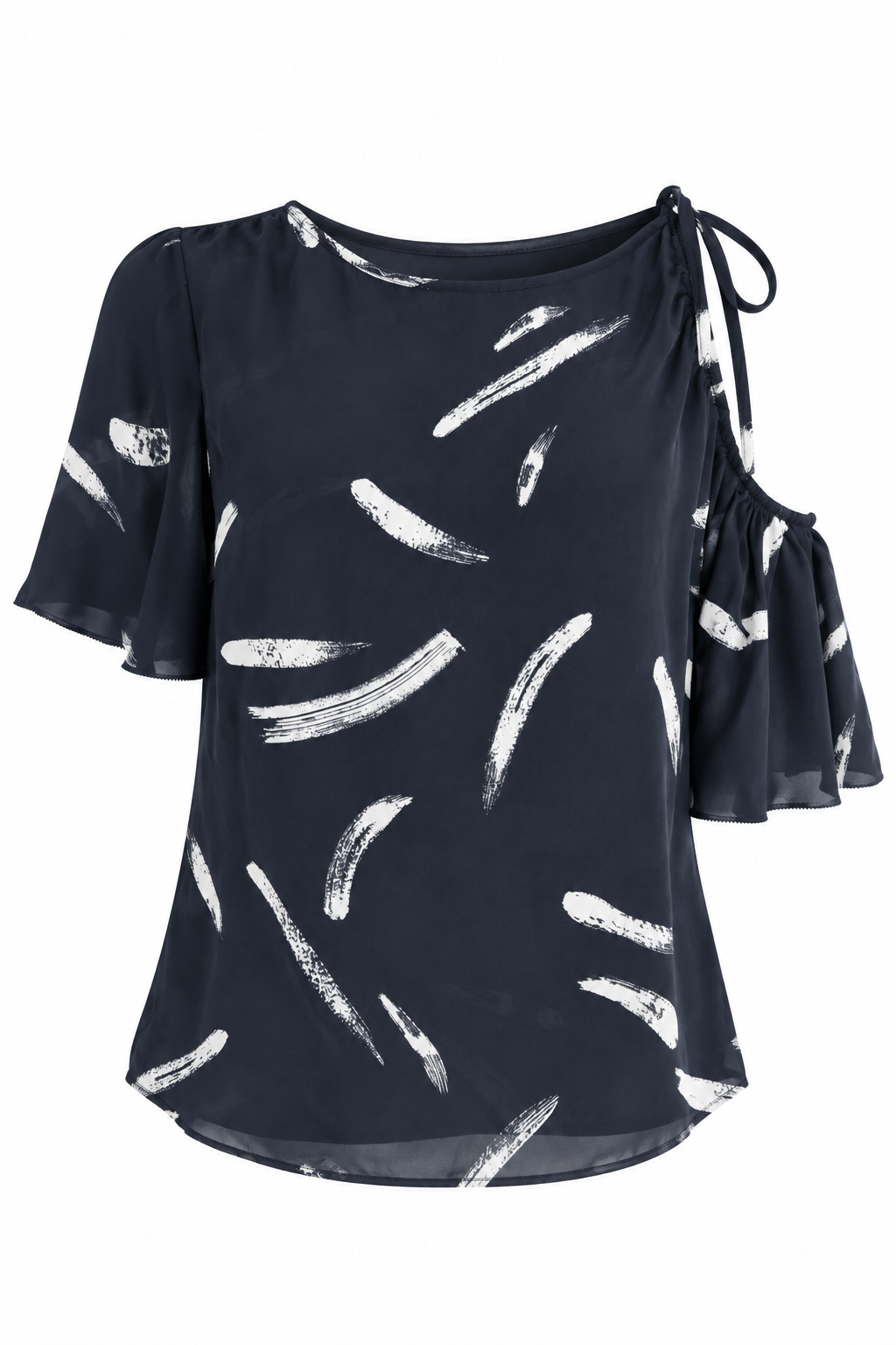 Joie Navy Cold-Shoulder Top