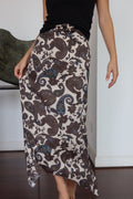 Vogana Paisley Asymmetric Midi Skirt