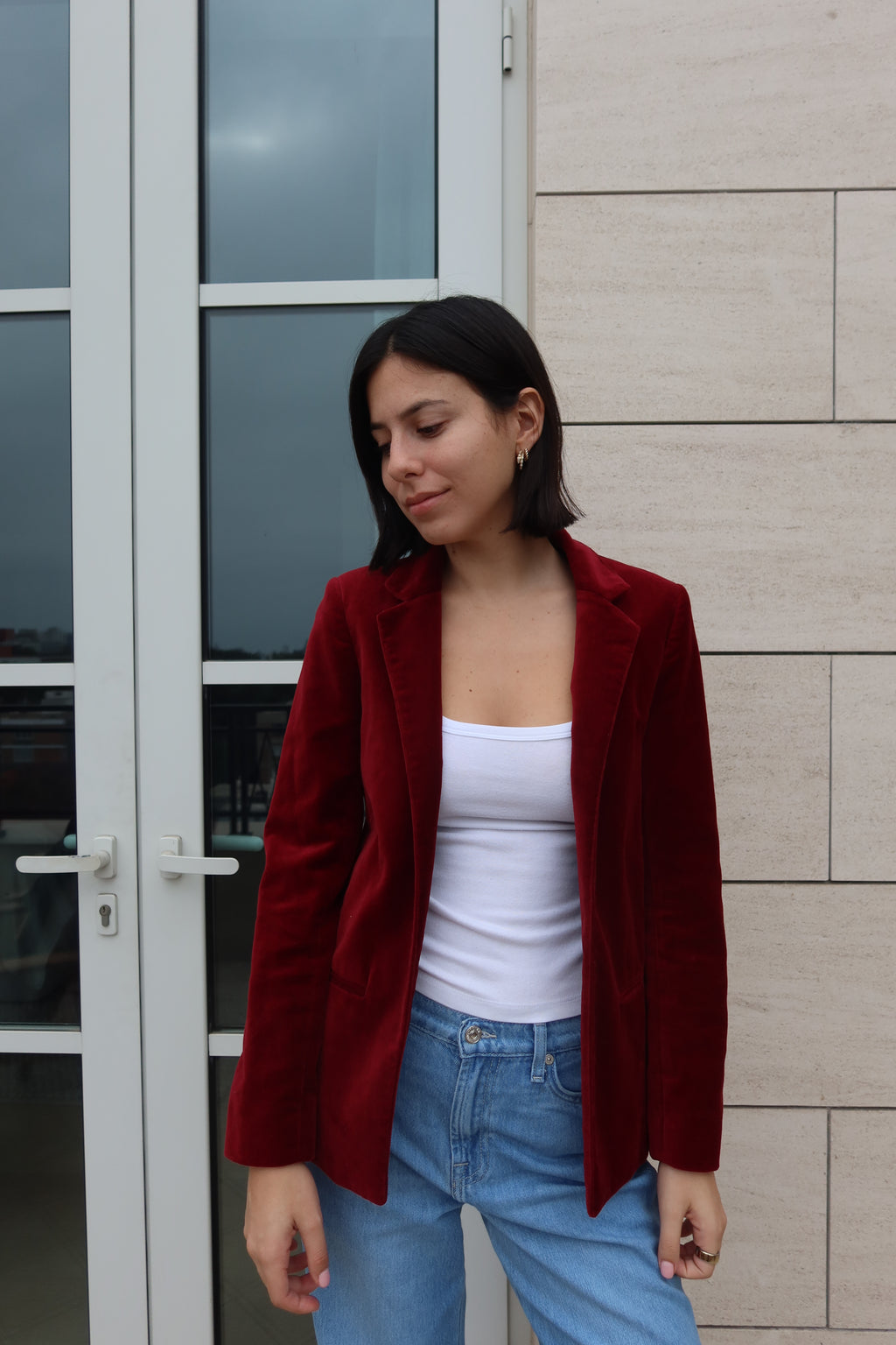 Zadig & Voltaire Burgundy Velvet Jacket