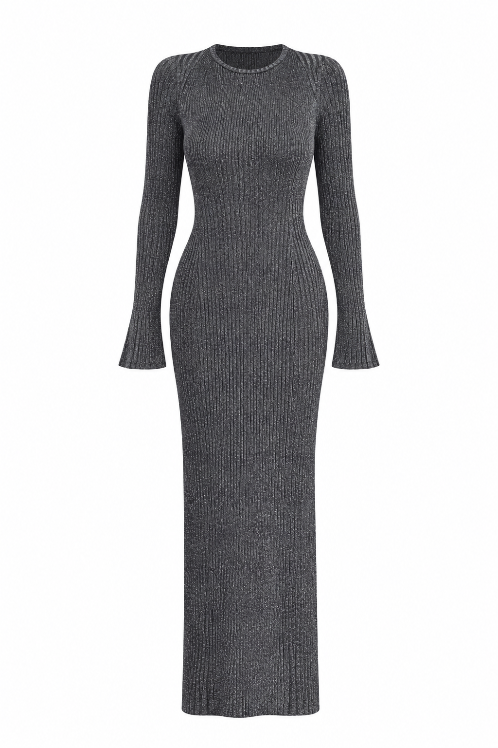 Proenza Schouler Grey Ribbed Knit Maxi Dress