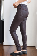 7 For All Mankind Burgundy Coated Skinny Jeans