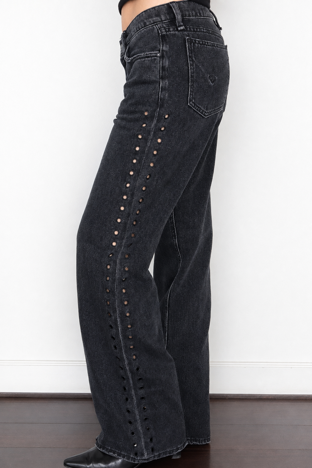 Hudson Low-Rise Grommet Jeans