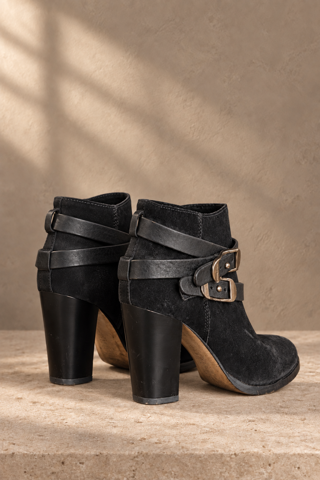 Jimmy Choo Black Suede Buckle Ankle Boots