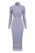 Missoni Lilac & Blue Patterned Knit Midi Dress