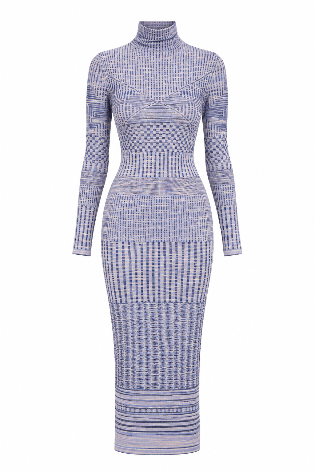 Missoni Lilac & Blue Patterned Knit Midi Dress