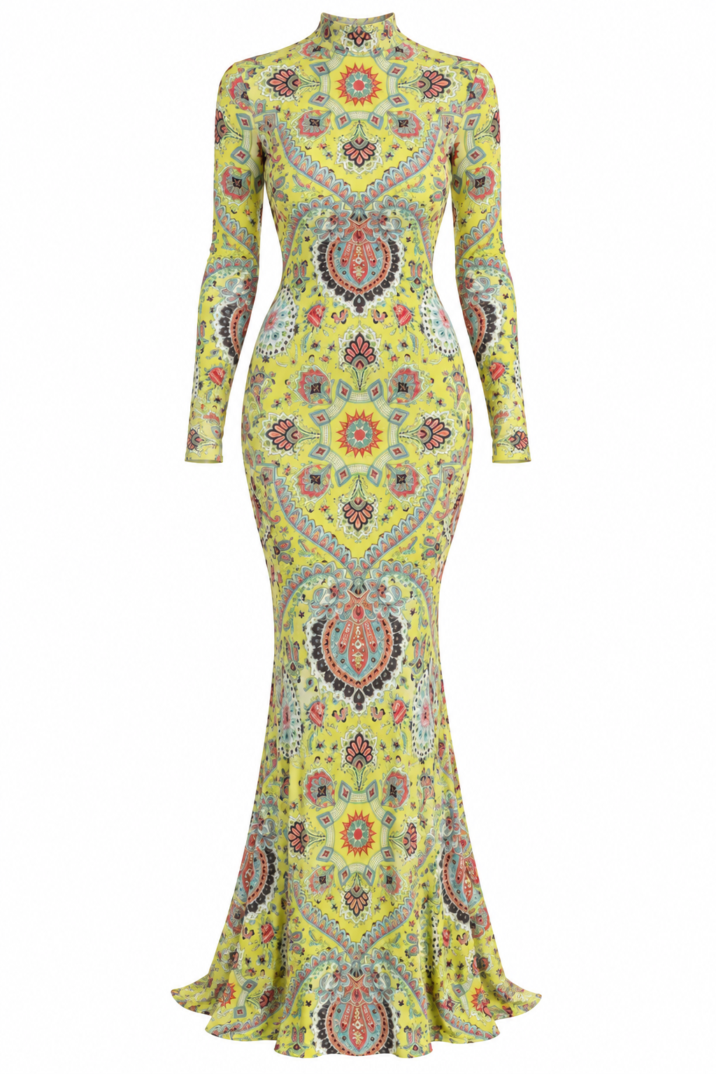  ETRO Vestido Maxi Amarillo con Estampado Paisley