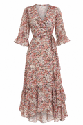 Vestido Maxi Floral con Volantes AllSaints