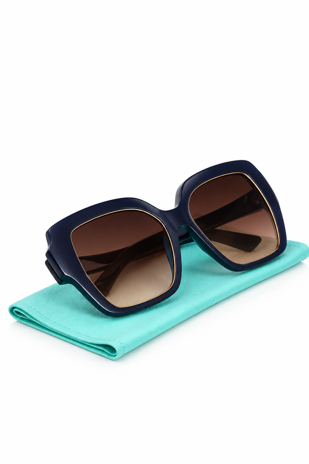 Tiffany & Co. Blue & Gold Oversized Square Sunglasses