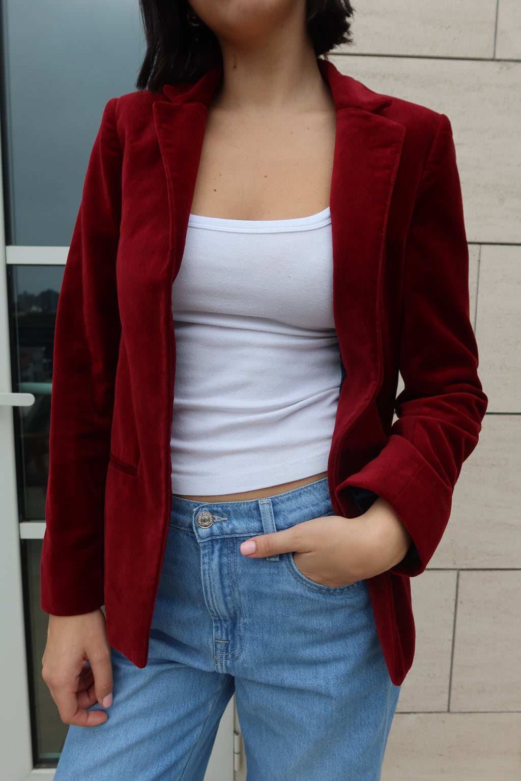 Zadig & Voltaire Burgundy Velvet Jacket