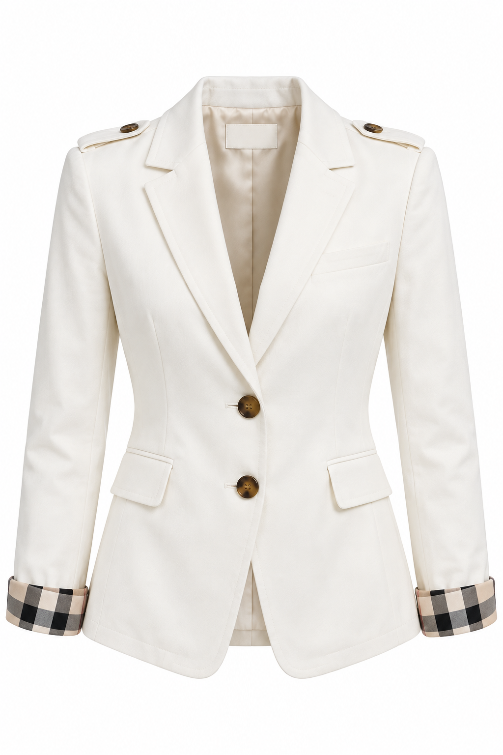 Burberry White Tailored Blazer