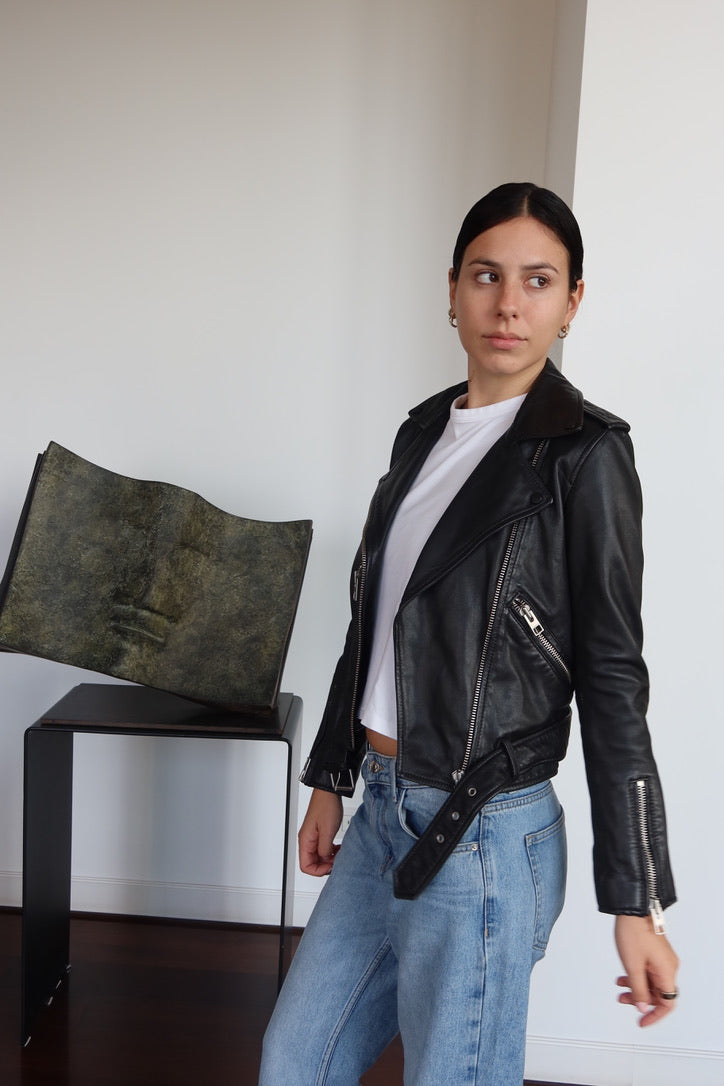 All Saints Black Leather Biker Jacket