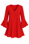 Minivestido Rojo con Mangas Acampanadas de Alice + Olivia 
