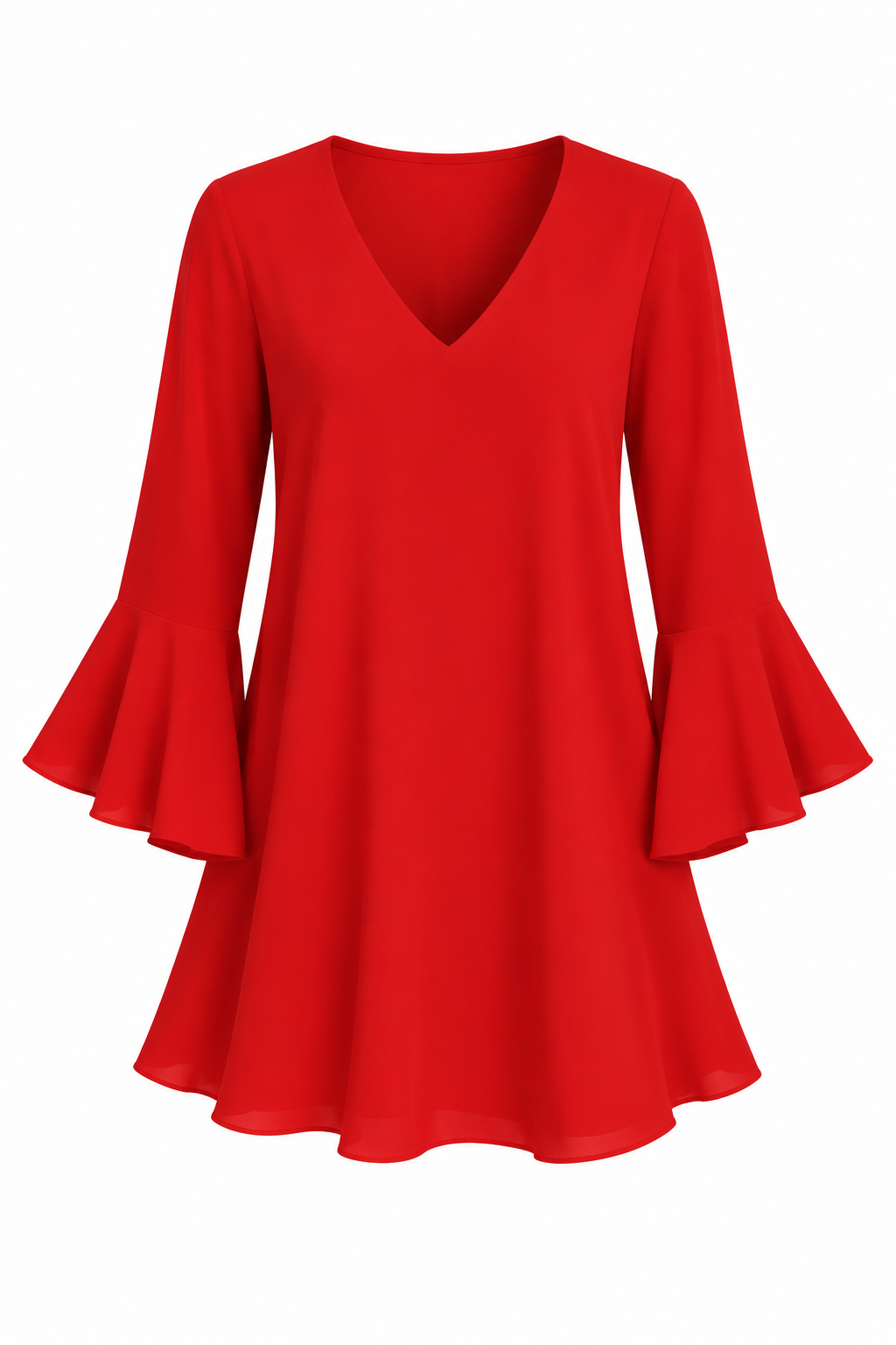 Alice + Olivia Red Mini Dress with Flared Sleeves