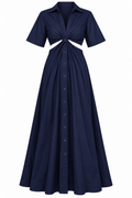 A.L.C. Navy Cutout Twist-Front Shirt Dress