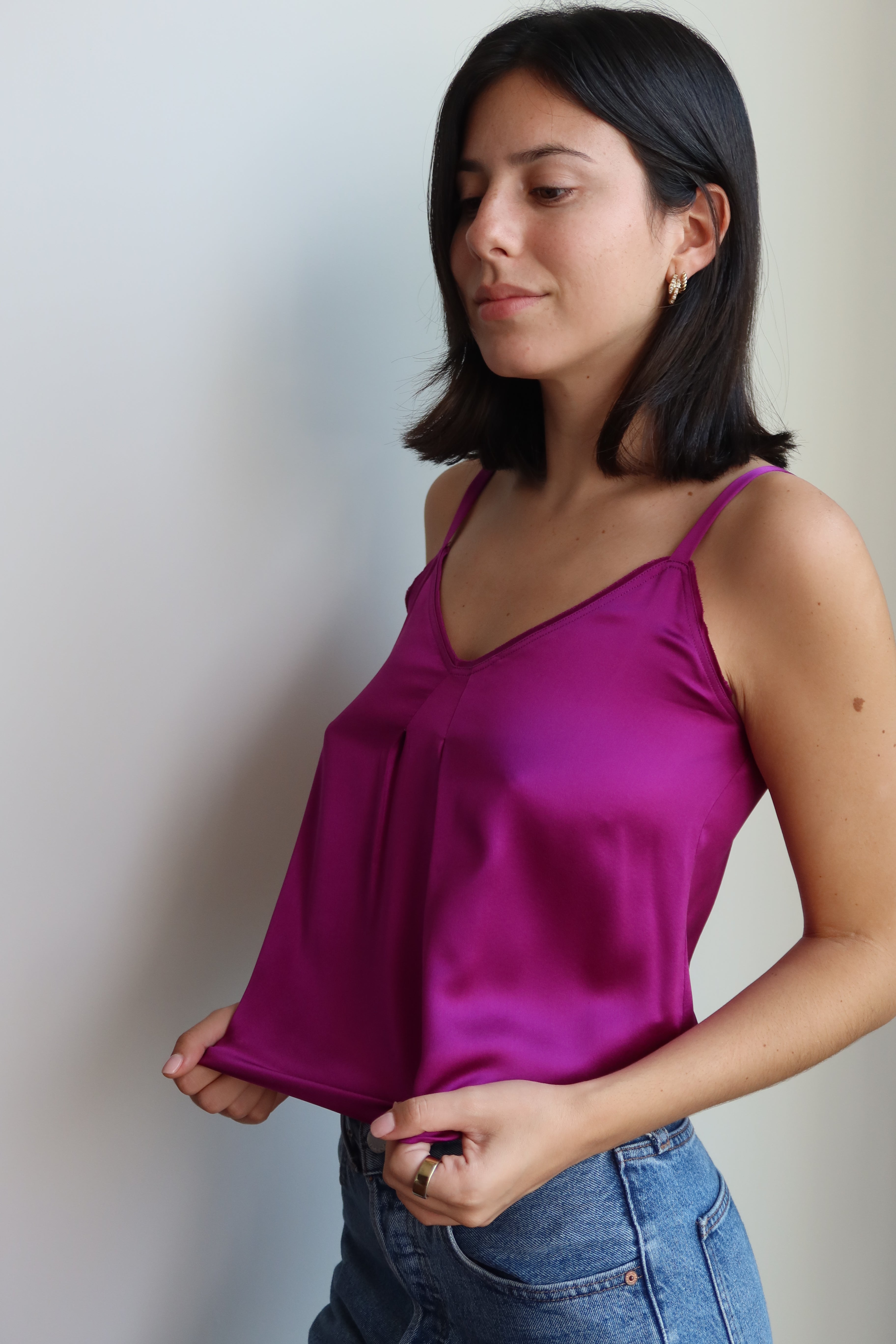 Vince Satin V-Neck Cami
