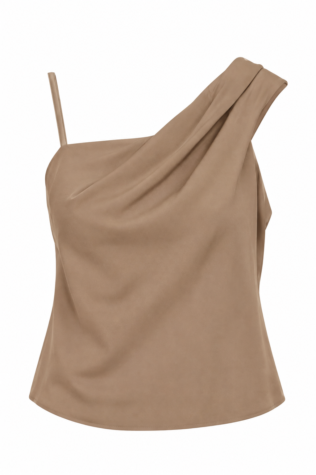 Helmut Lang Taupe One-Shoulder Top