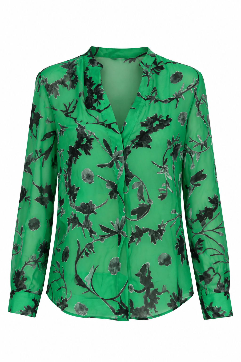 Blusa Verde con Estampado Floral Alice + Olivia