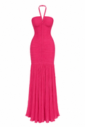 Ganni Ruched Bodycon Maxi Dress