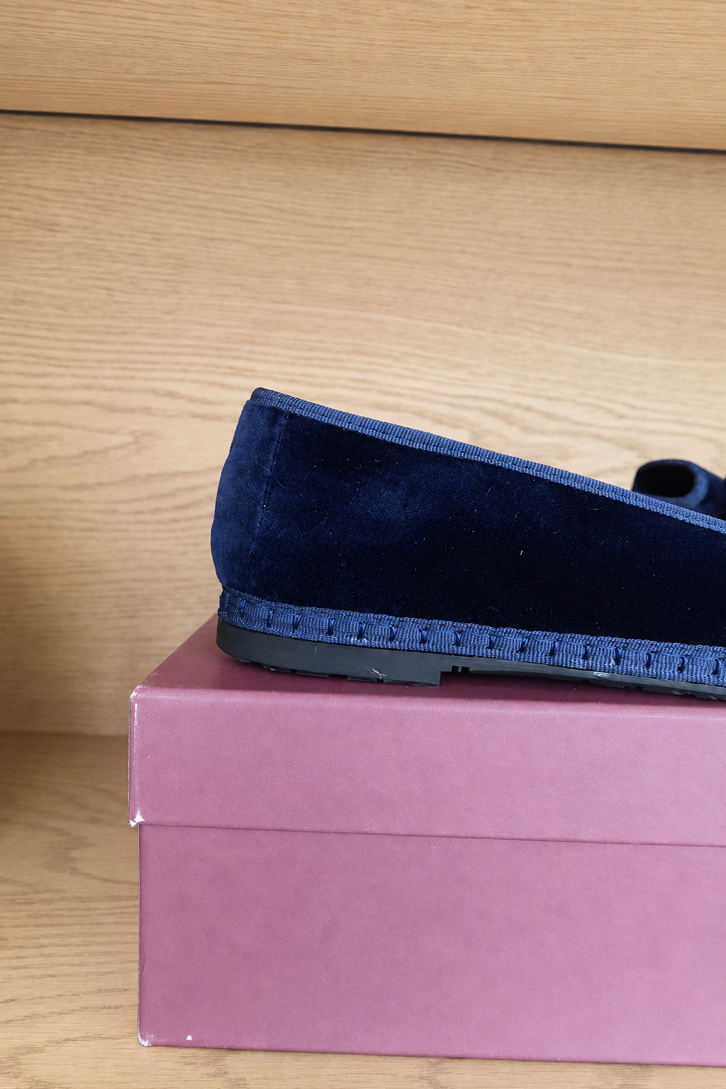 Flabelus Flats de Terciopelo Azul Marino