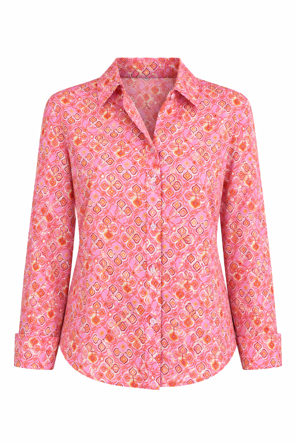 Robert Graham Pink Retro Floral-Print Blouse