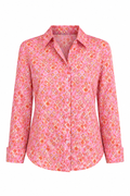 Robert Graham Pink Retro Floral-Print Blouse