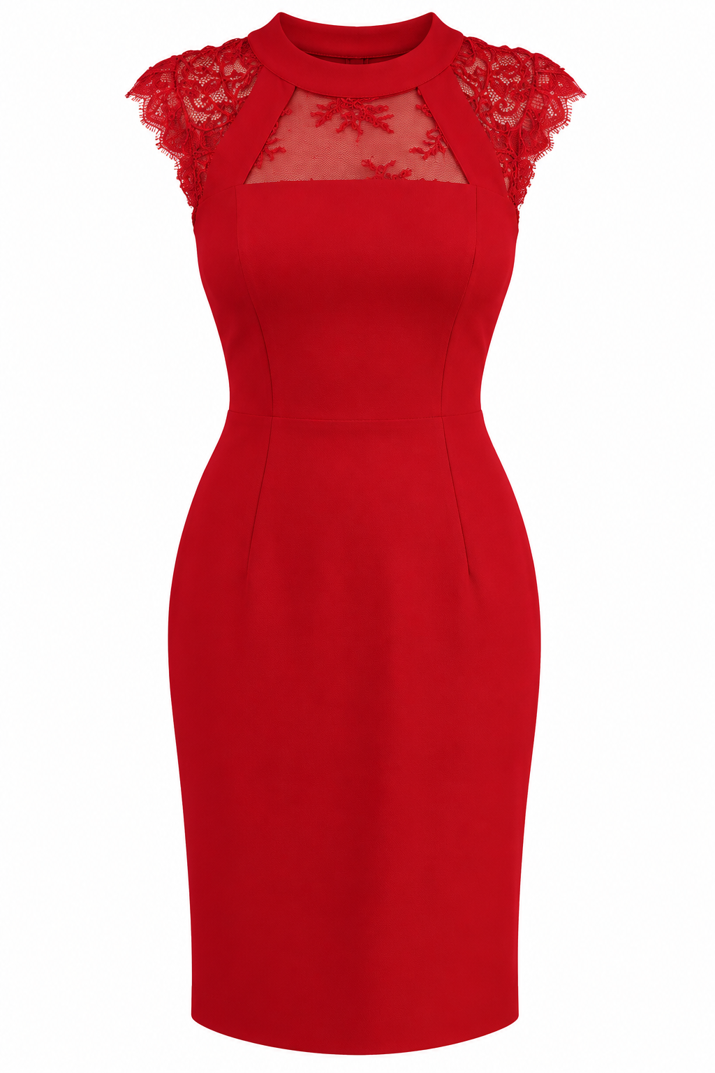 The Kooples Red Lace Detail Mini Dress