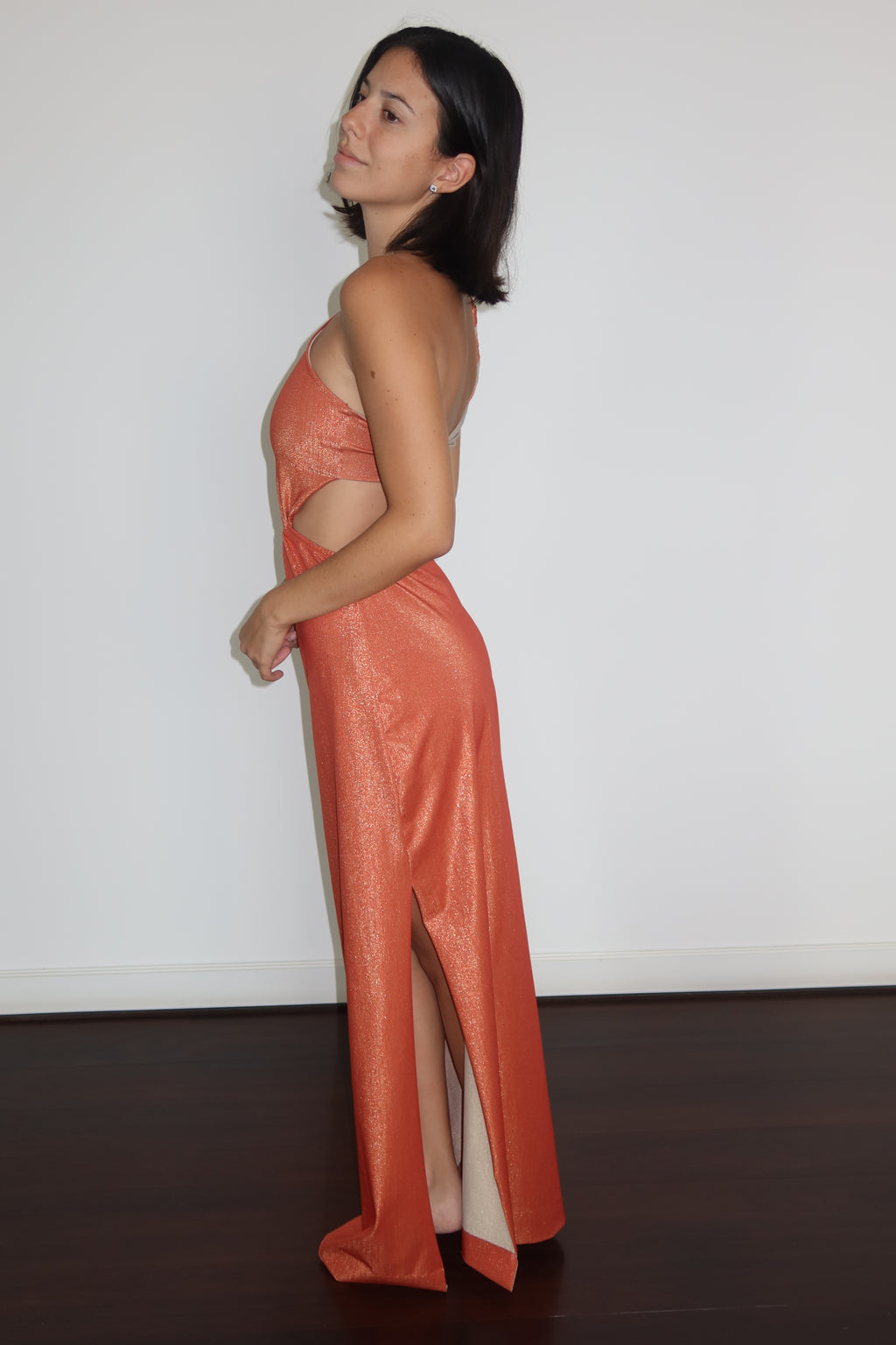 Baobab Coral Cut-Out Maxi Dress