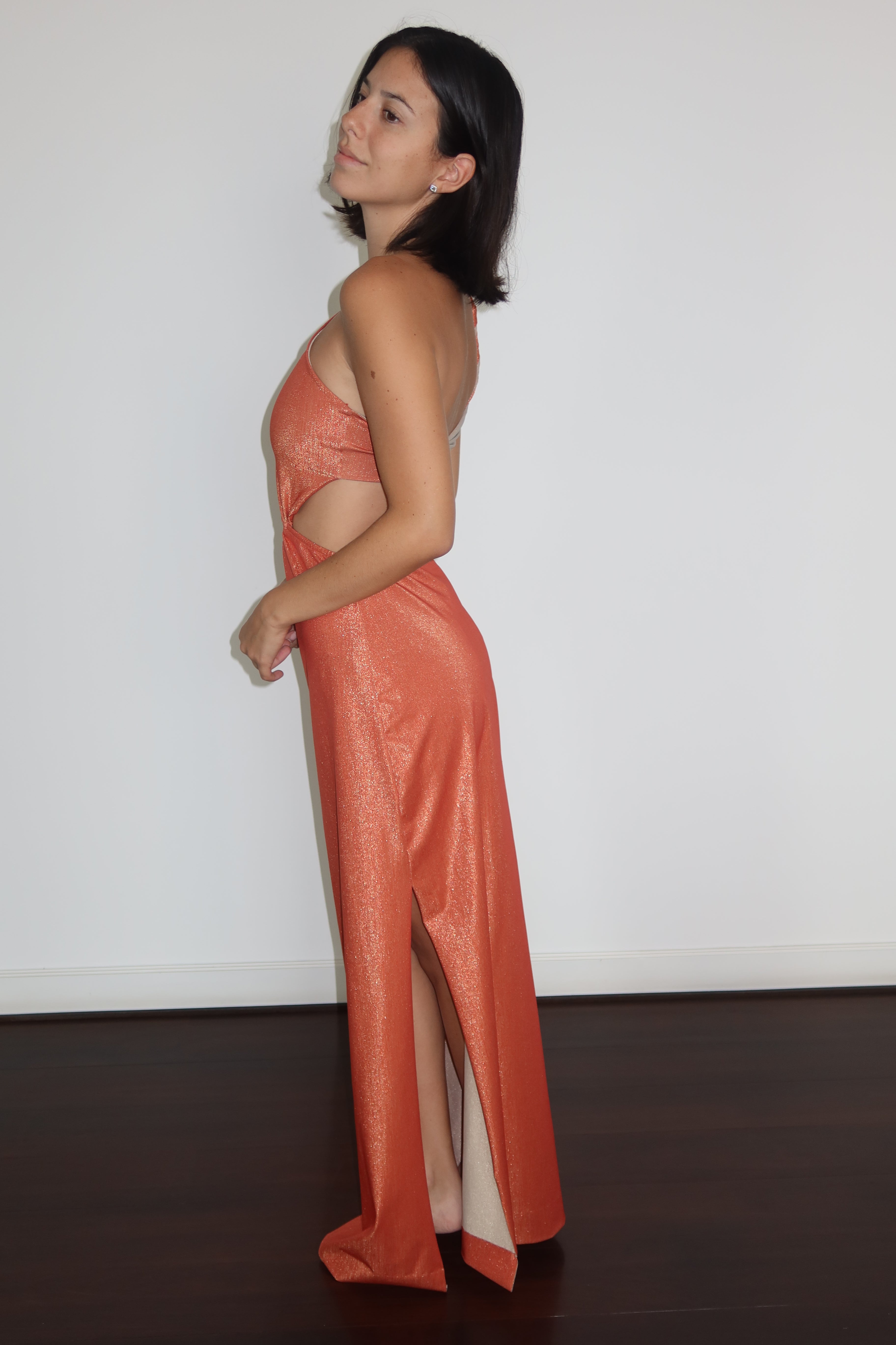 Baobab Coral Cut-Out Maxi Dress