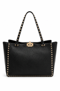 Valentino Black Rockstud Tote Bag
