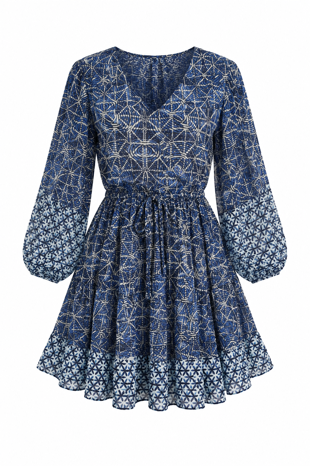 Minivestido con Estampado Azul de Maje