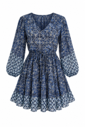 Minivestido con Estampado Azul de Maje