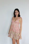 Vestido Mini Floral Metalizado Rococo Sand