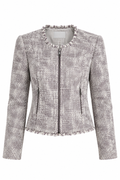 Joie Textured Tweed Zip-Up Jacket
