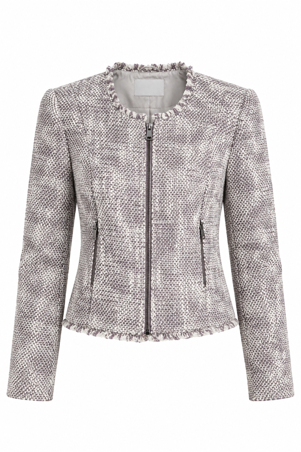 Joie Textured Tweed Zip-Up Jacket