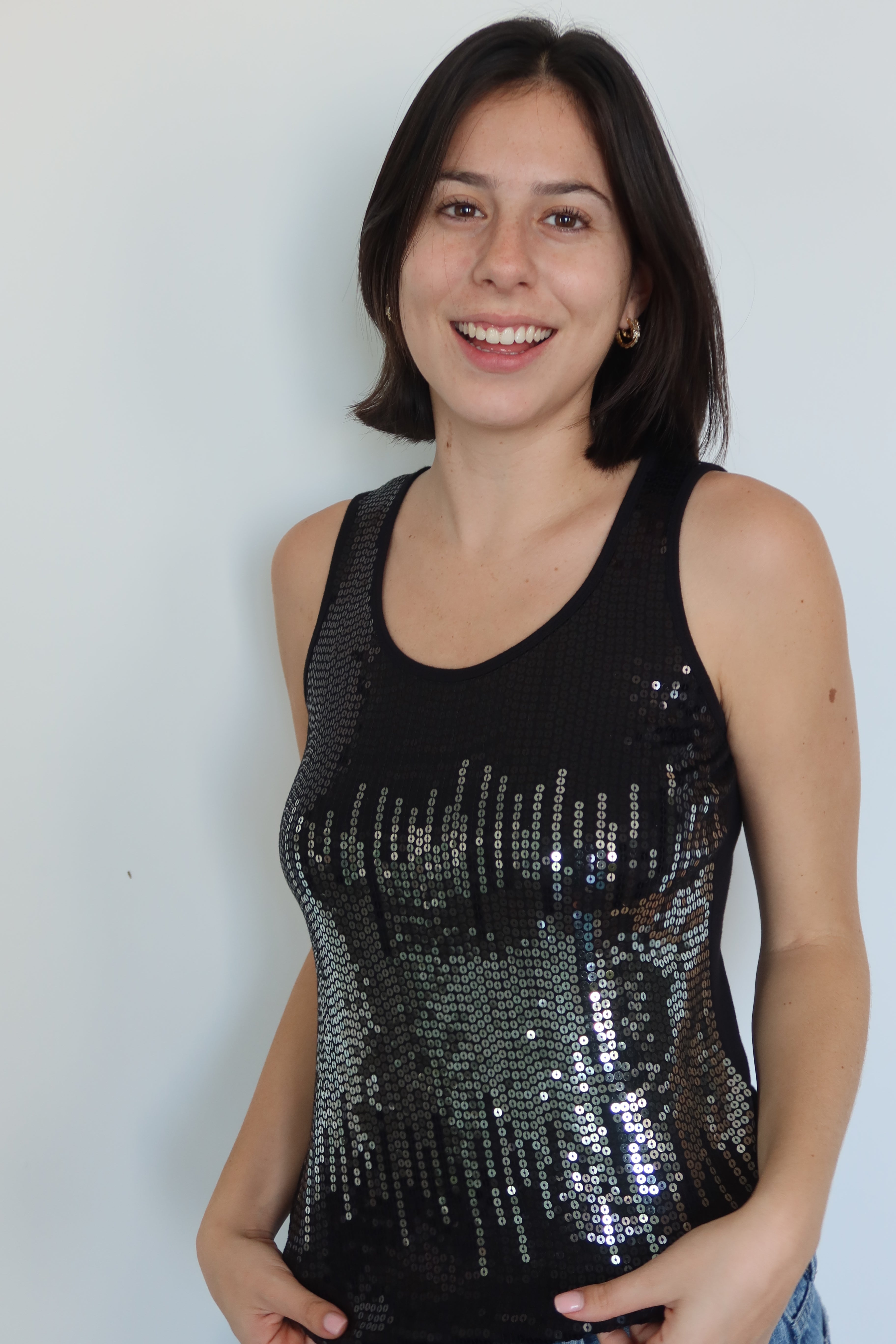 Michael Kors Black Sequin Top
