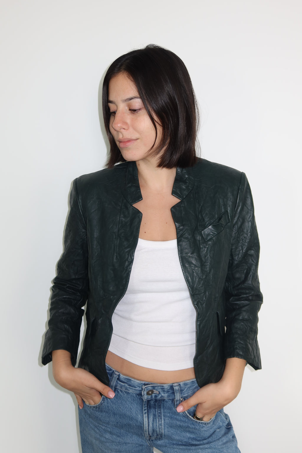 Zadig & Voltaire Casaca de Cuero Verde