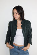 Zadig & Voltaire Casaca de Cuero Verde
