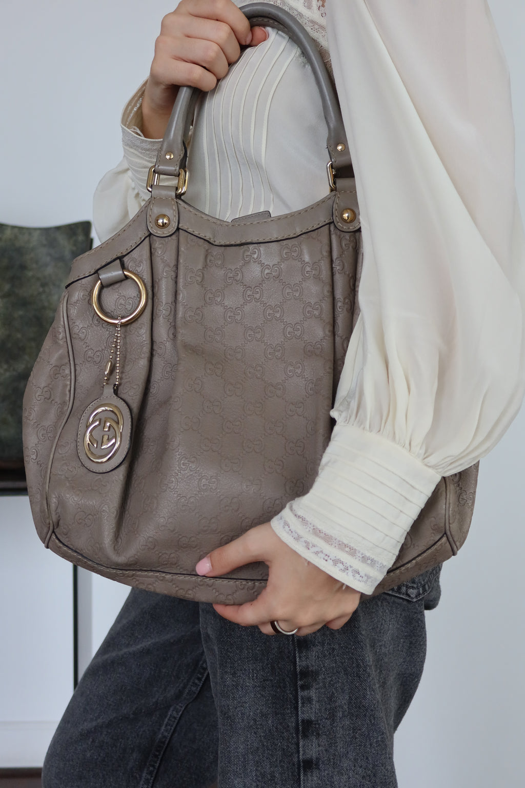 Gucci Taupe Guccissima Leather Tote Bag