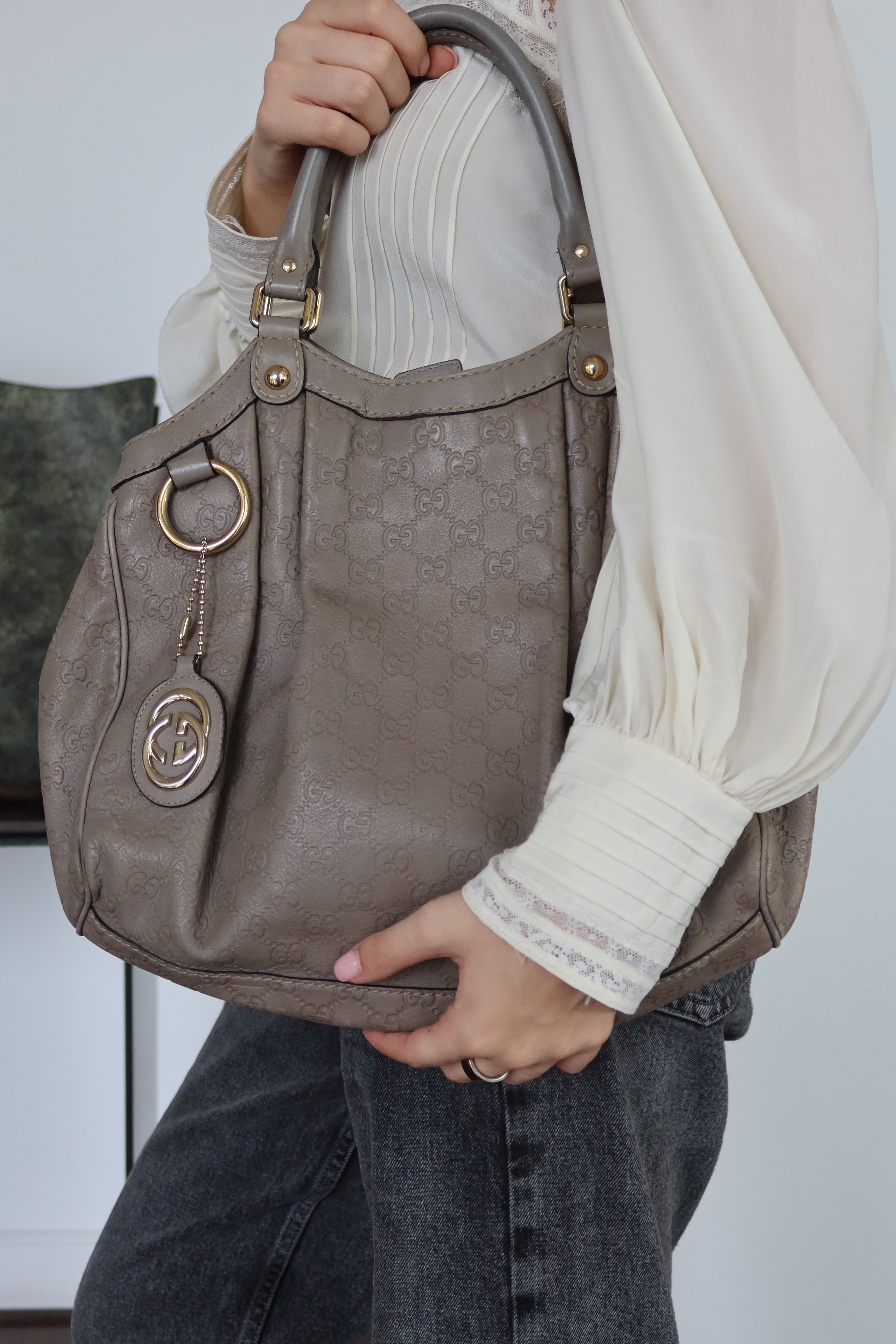 Gucci Taupe Guccissima Leather Tote Bag