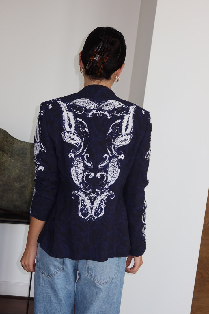 Escada Blue Printed Blazer
