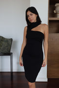 Vestido Negro Asimétrico con Cutout Lauren Ralph Lauren