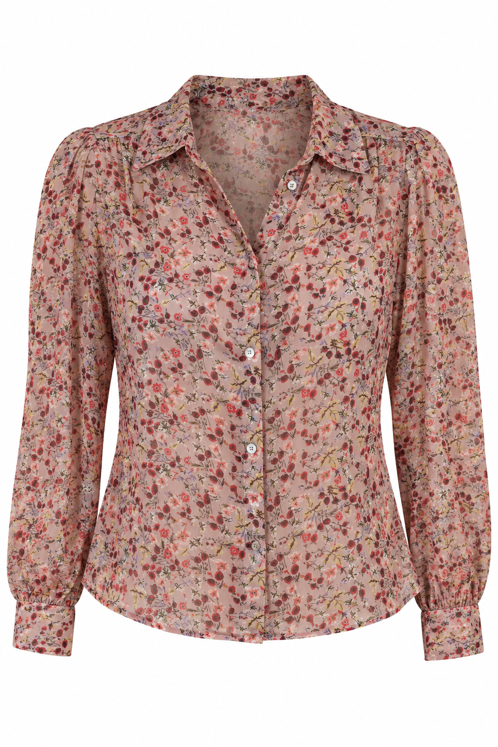 ba&sh Floral Print Sheer Blouse
