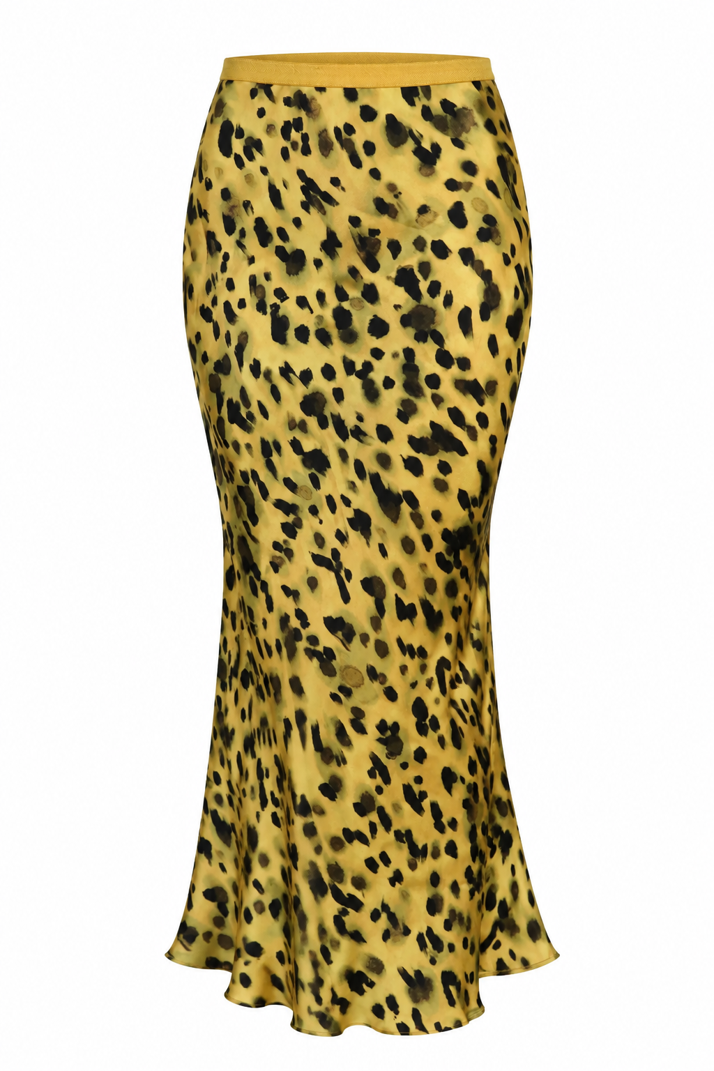 ANINE BING Yellow Leopard Print Maxi Skirt