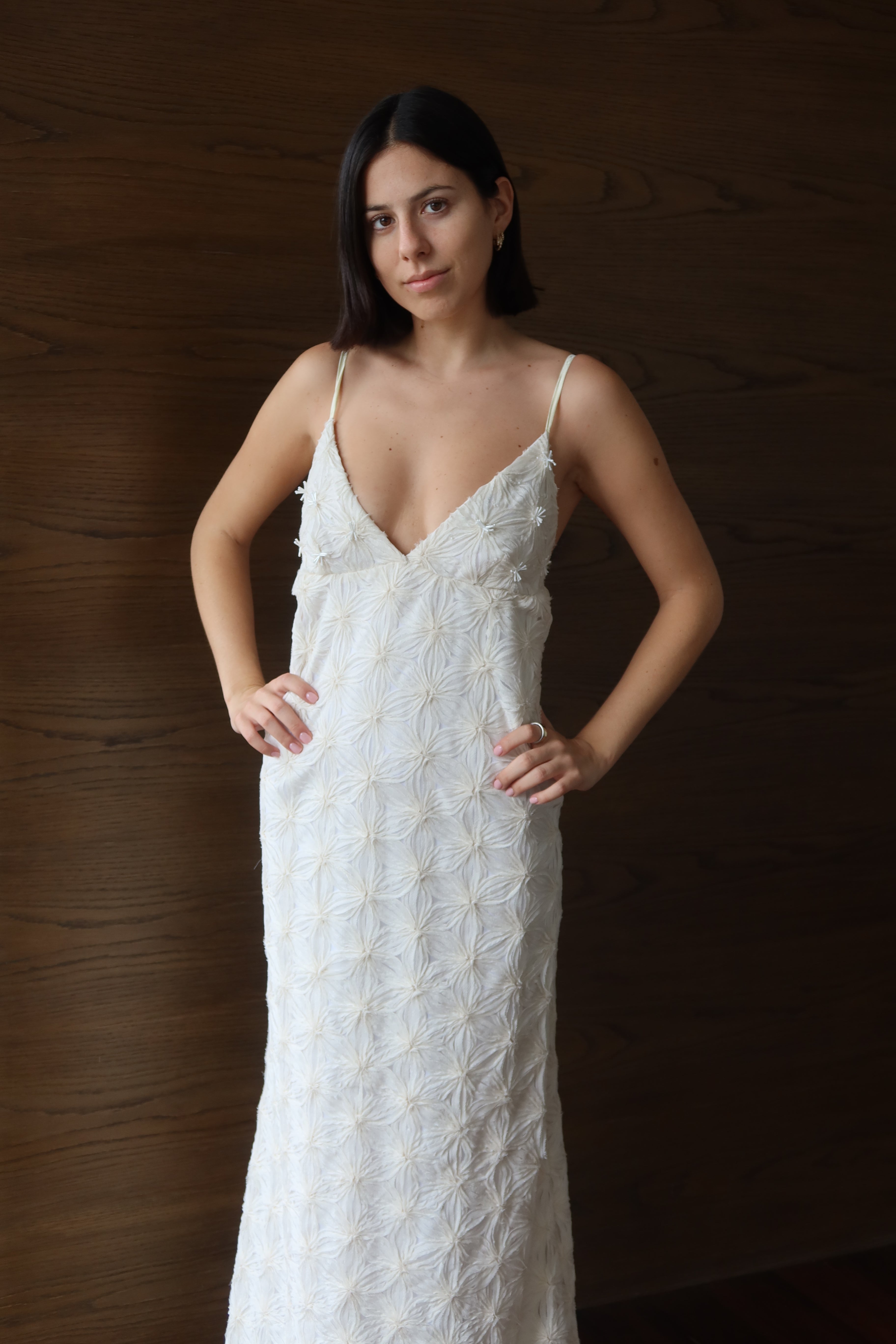 Baobab White Embroidered Maxi Dress